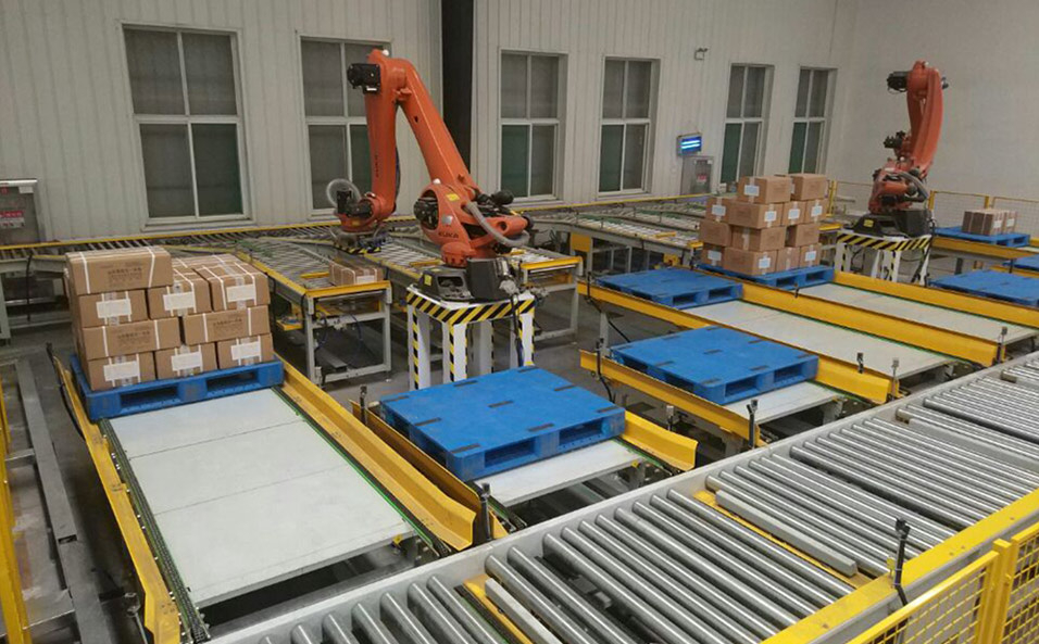 Printing carton palletizing and conveying system