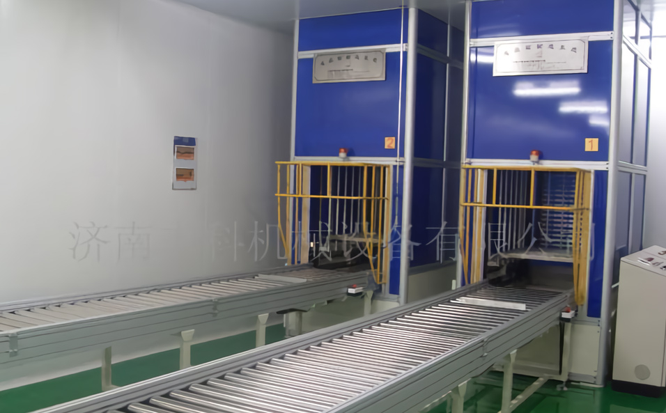 Dialysis powder elevation inbound conveyor system