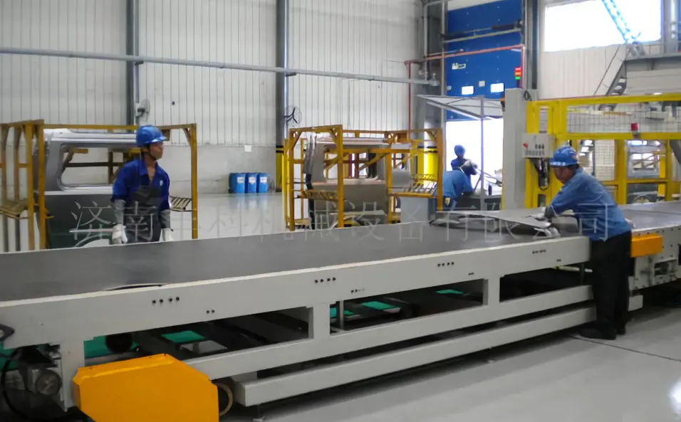 Stamping line end belt conveyor