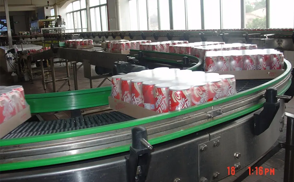Beverage finished product conveyor system